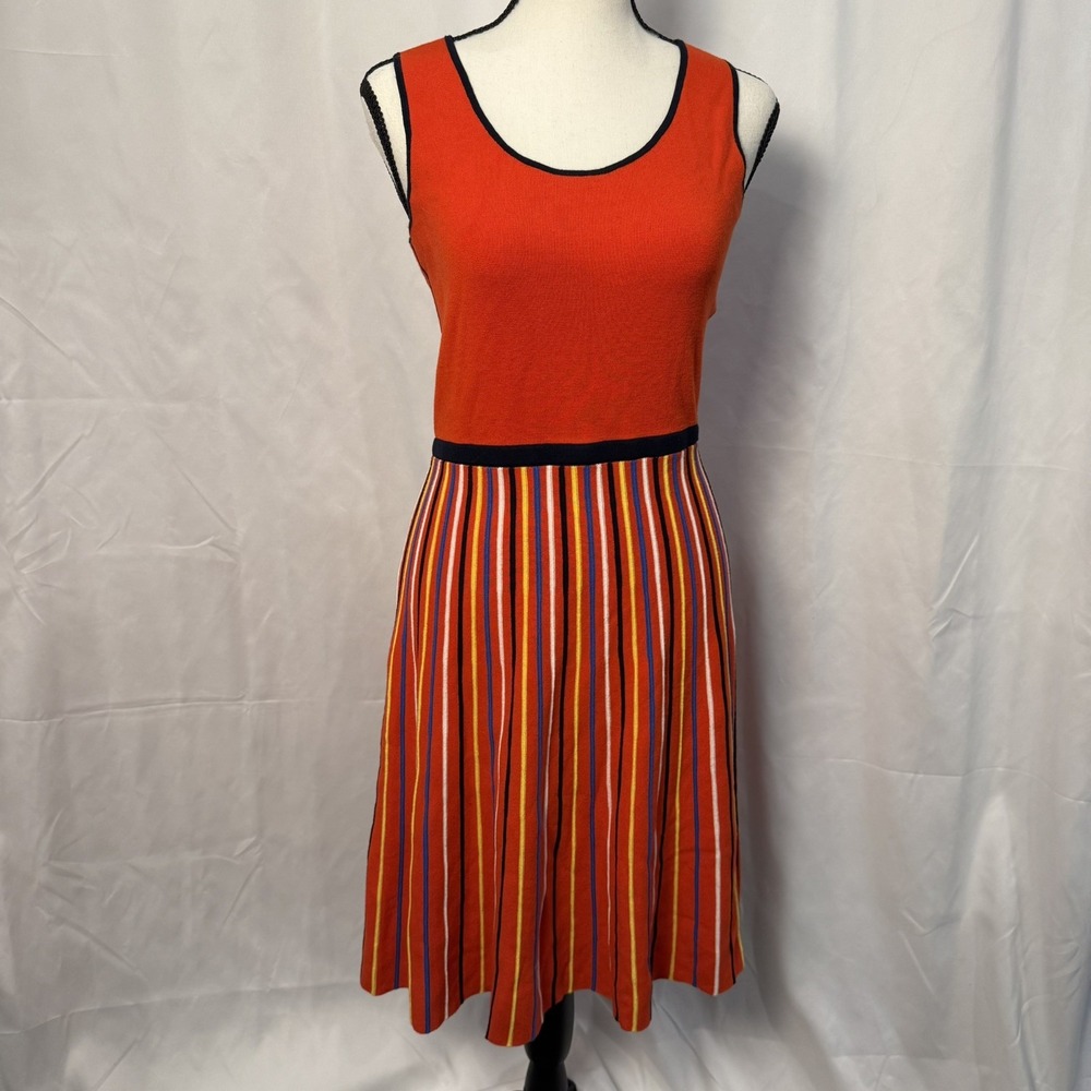 Banana Republic Knit A-Line Happy Joy Dress Sz-S Striped Sleeveless